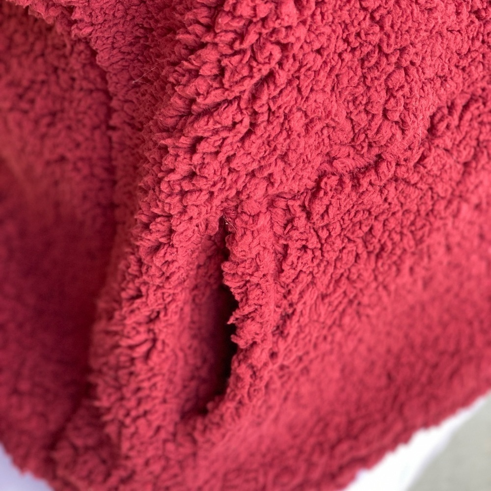 NWT High Neck Teddy Fleece maroon cuddly XL - Picture 5 of 11
